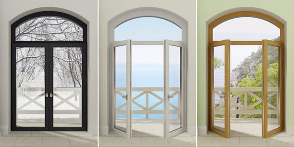 انواع پنجره دوجداره UPVC رنگی