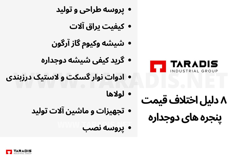 علت های تفاوت قیمت یک پنجره دوجداره از تولید کنندگان مختلف 